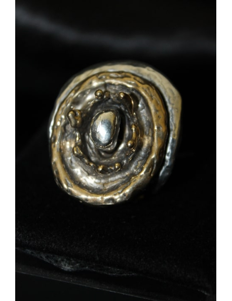 Anello fantasy in argento e bronzo grande